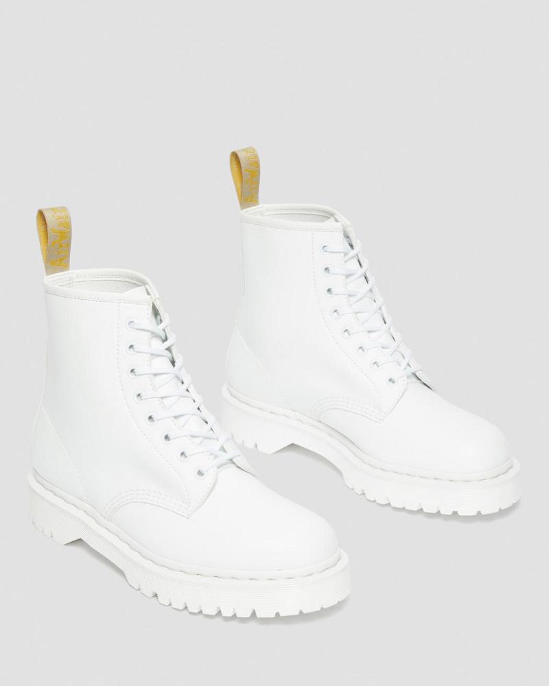 White Men's Dr Martens Vegan 1460 Bex Kemble Mono Platform Boots | CA 565ZUT